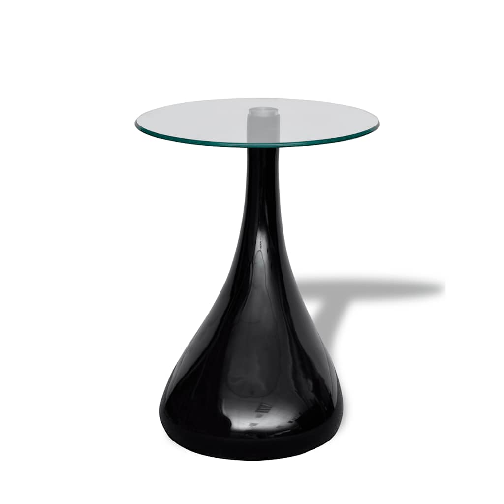 Salontafel Met Rond Glazen Tafelblad Hoogglans