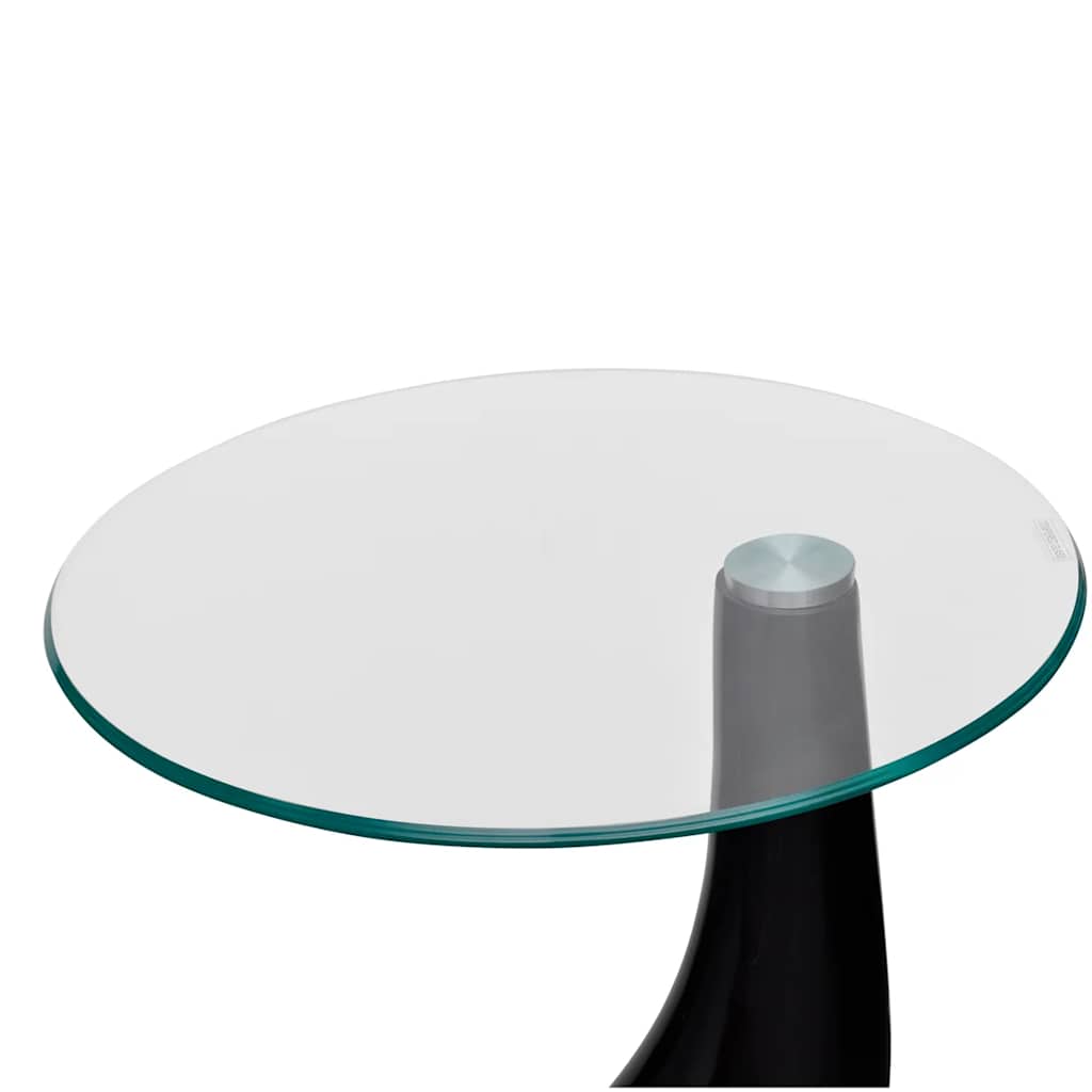 Salontafel Met Rond Glazen Tafelblad Hoogglans