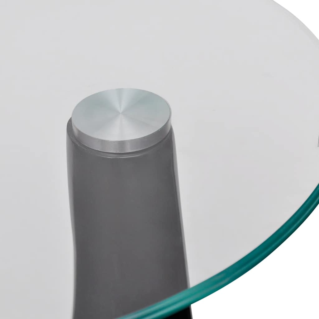 Salontafel Met Rond Glazen Tafelblad Hoogglans