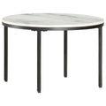 Salontafel Ø50 Cm Echt Massief Marmer Wit En Zwart