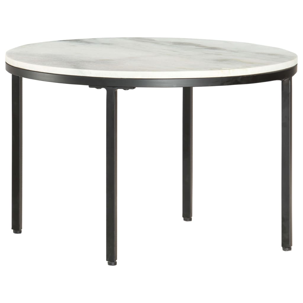 Salontafel Ø50 Cm Echt Massief Marmer Wit En Zwart