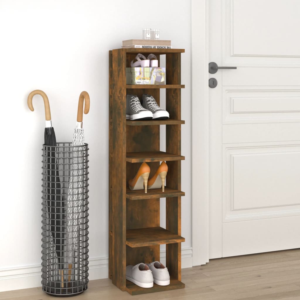 Schoenenrek 27,5X27X102 Cm Bewerkt Hout Kleurig