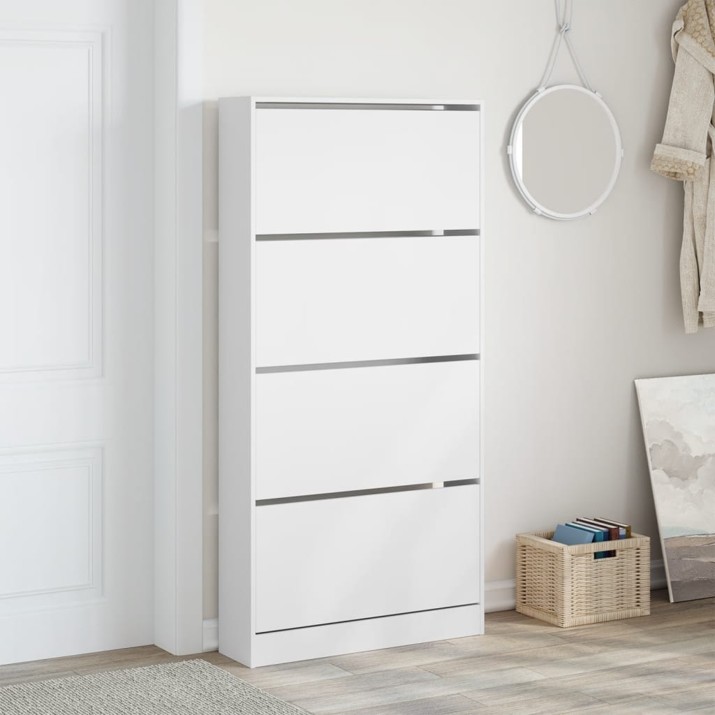 Schoenenkast Met 4 Klaplades 80X21X163,5 Cm
