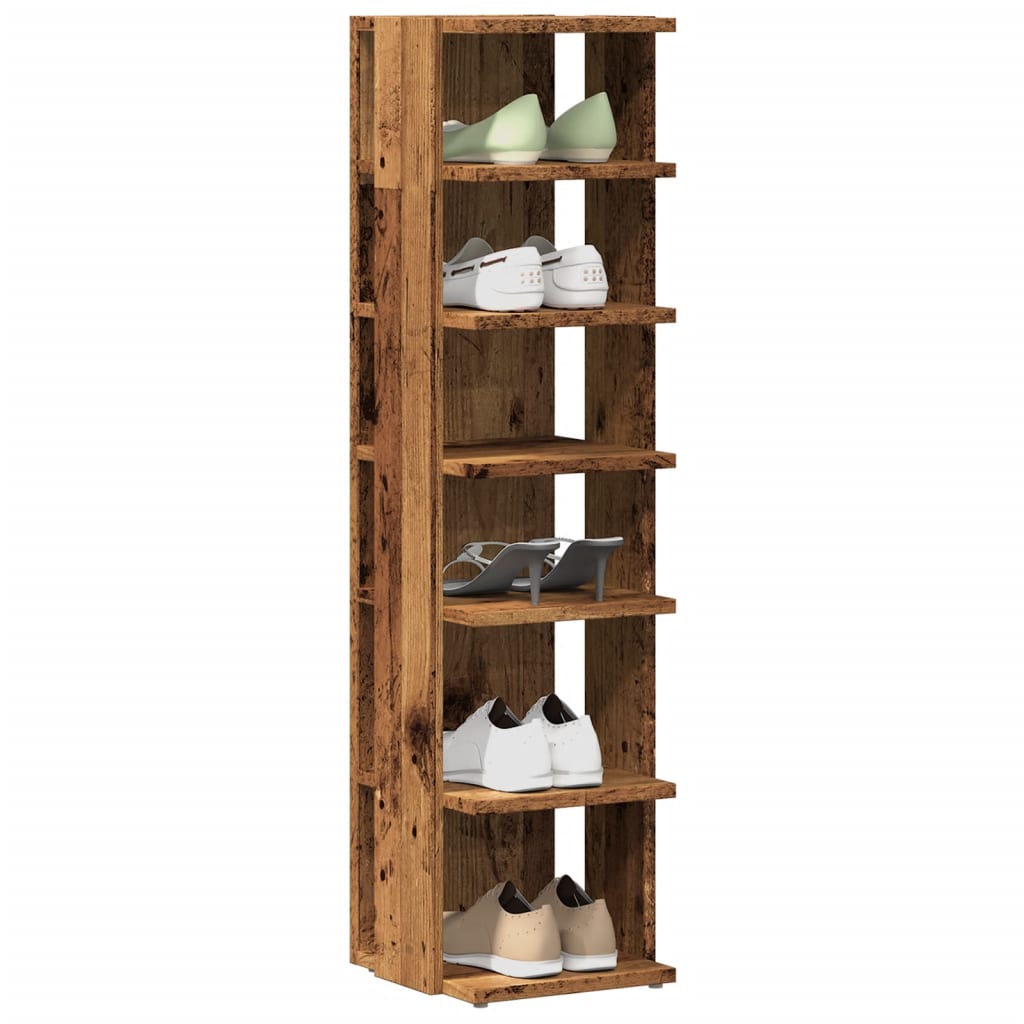 Schoenenrek 27,5X27X102 Cm Bewerkt Hout Kleurig