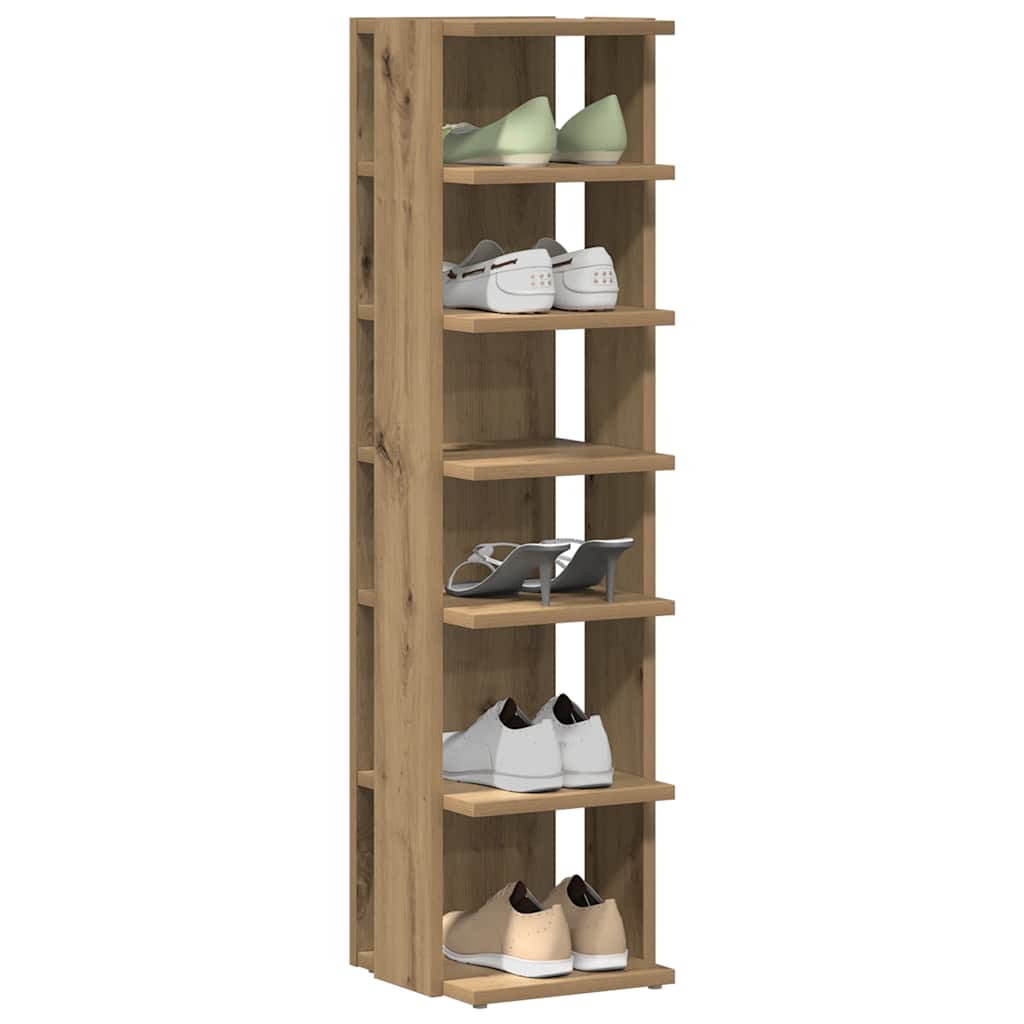 Schoenenrek 27,5X27X102 Cm Bewerkt Hout Kleurig