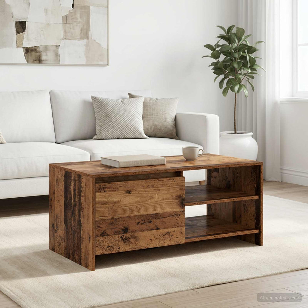 Salontafel 102X50X45 Cm Bewerkt Hout
