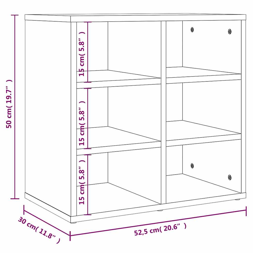 Schoenenkast 52,5x30x50 cm bewerkt hout wit