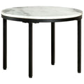 Salontafel Ø50 cm massief marmer wit en zwart
