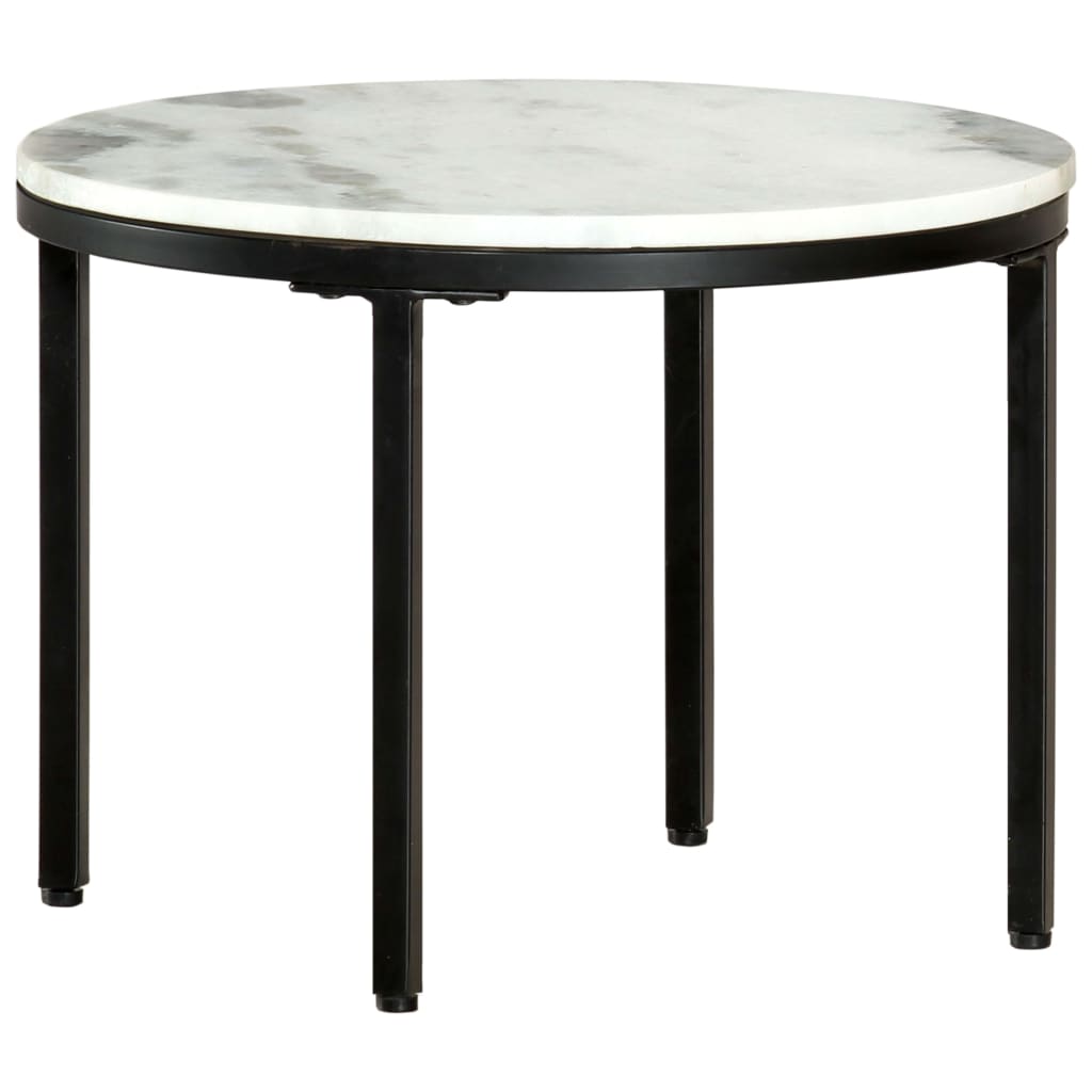 Salontafel Ø50 cm massief marmer wit en zwart