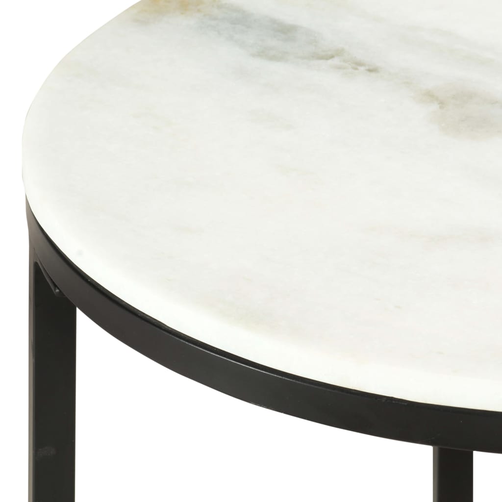 Salontafel Ø50 cm massief marmer wit en zwart