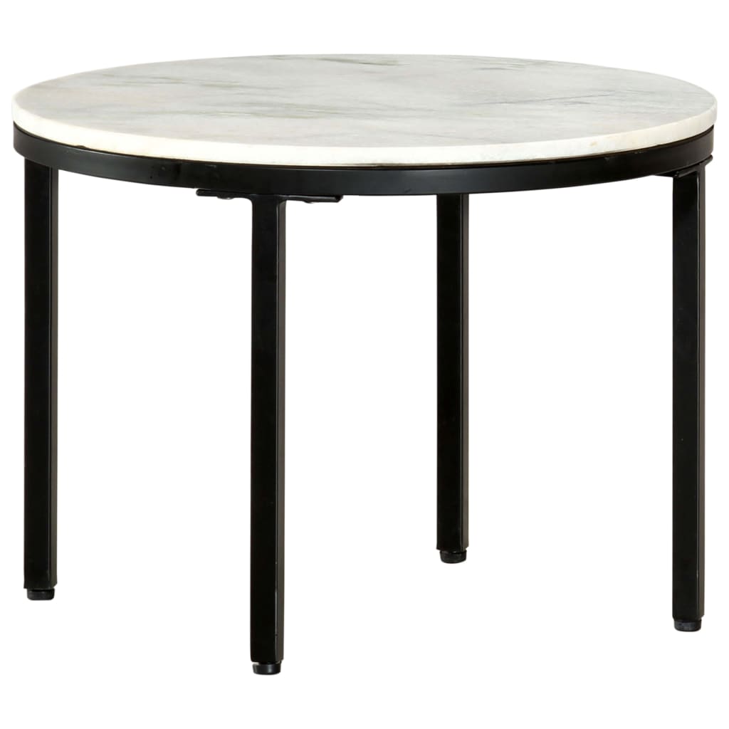 Salontafel Ø50 cm massief marmer wit en zwart