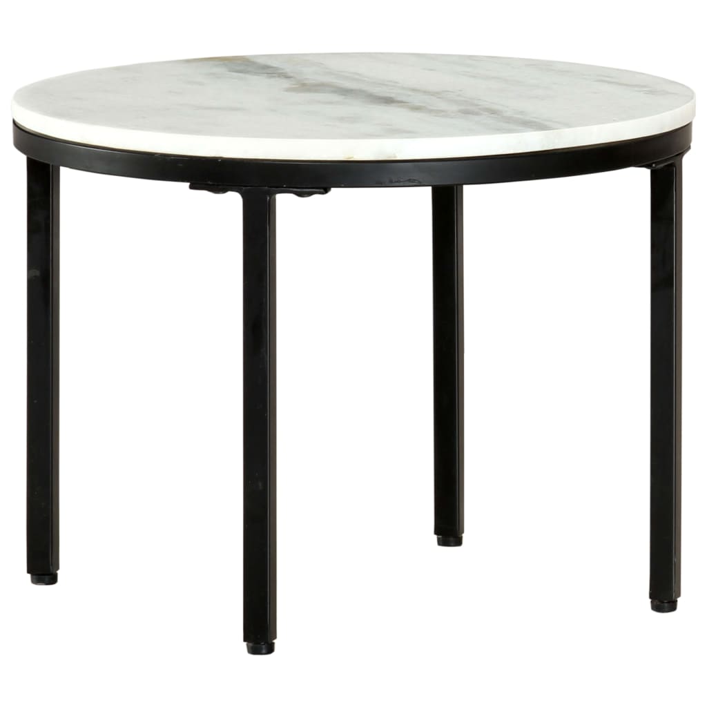 Salontafel Ø50 cm massief marmer wit en zwart