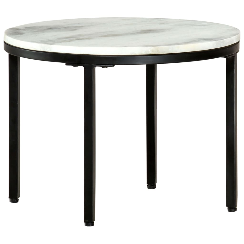 Salontafel Ø50 cm massief marmer wit en zwart