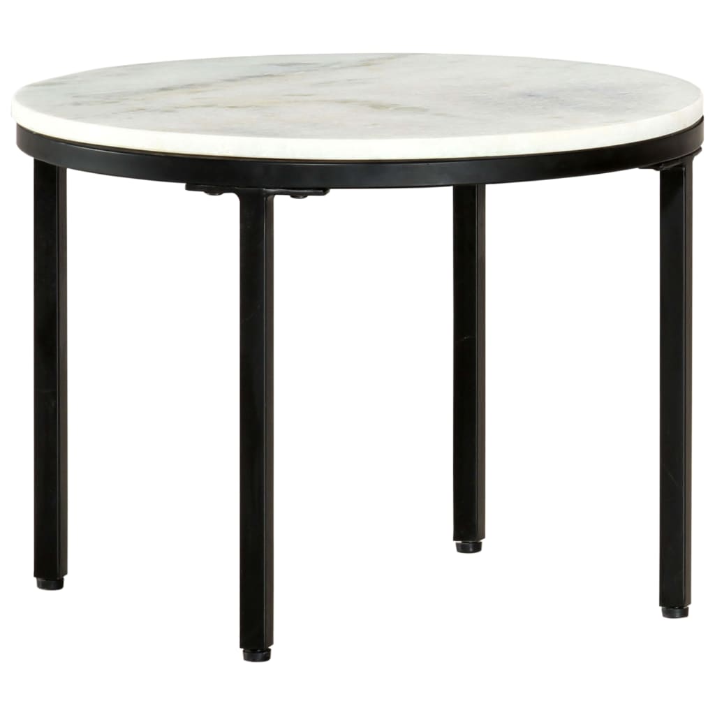 Salontafel Ø50 cm massief marmer wit en zwart